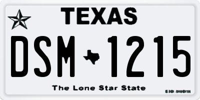 TX license plate DSM1215