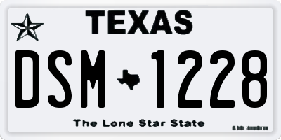 TX license plate DSM1228