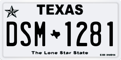 TX license plate DSM1281