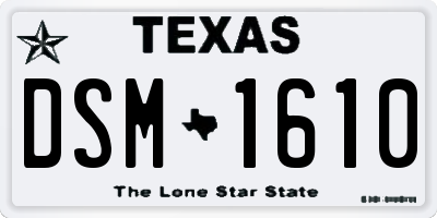 TX license plate DSM1610