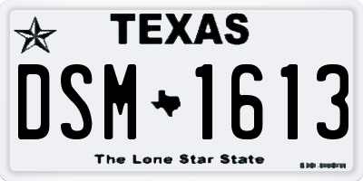 TX license plate DSM1613