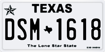 TX license plate DSM1618