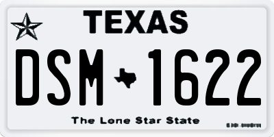 TX license plate DSM1622