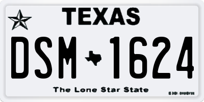 TX license plate DSM1624