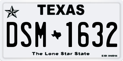 TX license plate DSM1632