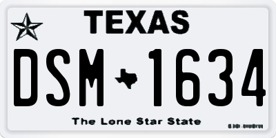 TX license plate DSM1634