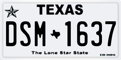 TX license plate DSM1637