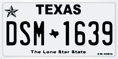 TX license plate DSM1639