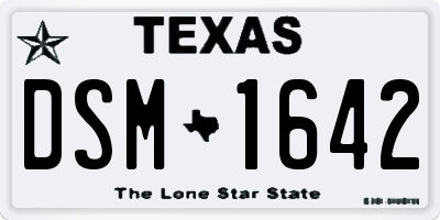 TX license plate DSM1642