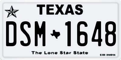 TX license plate DSM1648