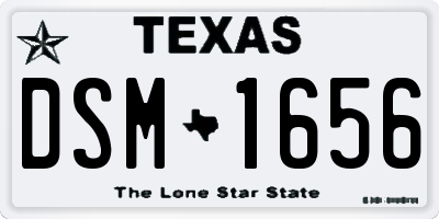 TX license plate DSM1656