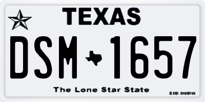 TX license plate DSM1657