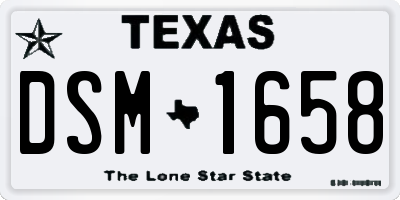 TX license plate DSM1658