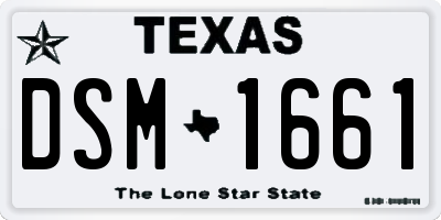 TX license plate DSM1661