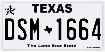 TX license plate DSM1664