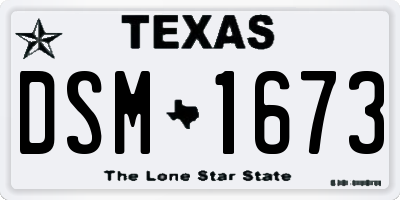 TX license plate DSM1673