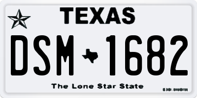 TX license plate DSM1682