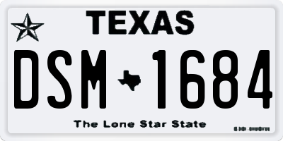 TX license plate DSM1684