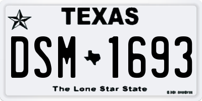 TX license plate DSM1693