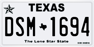 TX license plate DSM1694