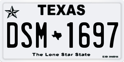 TX license plate DSM1697