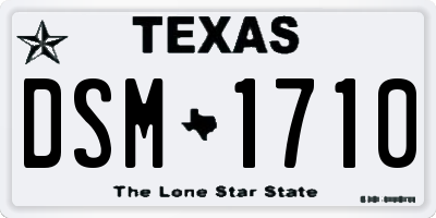 TX license plate DSM1710