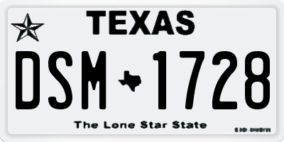 TX license plate DSM1728