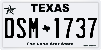 TX license plate DSM1737