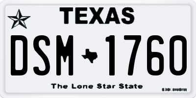 TX license plate DSM1760