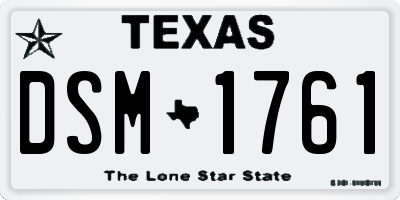 TX license plate DSM1761