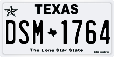 TX license plate DSM1764