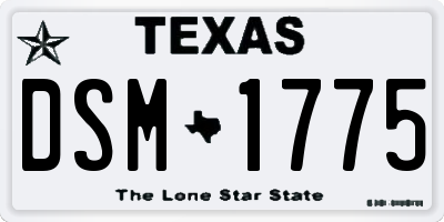 TX license plate DSM1775