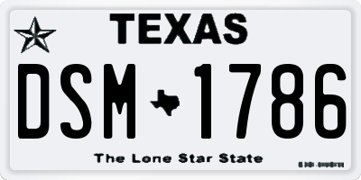 TX license plate DSM1786