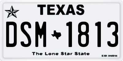 TX license plate DSM1813