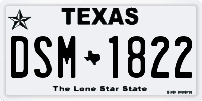 TX license plate DSM1822