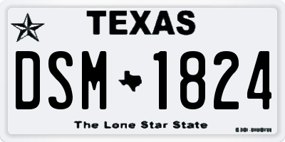 TX license plate DSM1824