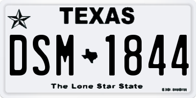 TX license plate DSM1844