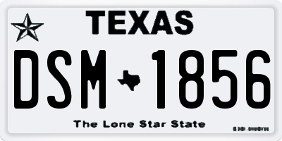 TX license plate DSM1856