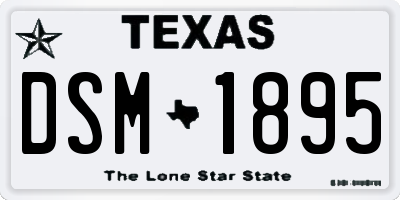 TX license plate DSM1895