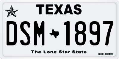 TX license plate DSM1897