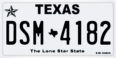 TX license plate DSM4182