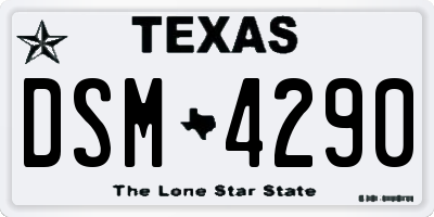 TX license plate DSM4290