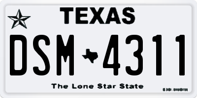 TX license plate DSM4311