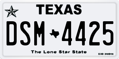 TX license plate DSM4425