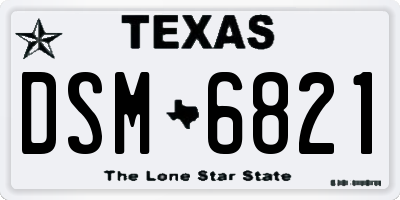 TX license plate DSM6821