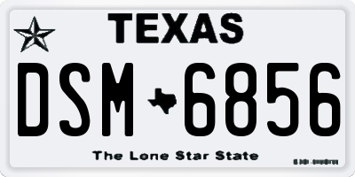 TX license plate DSM6856