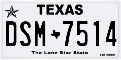 TX license plate DSM7514