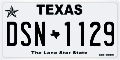 TX license plate DSN1129