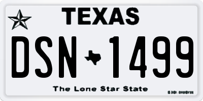 TX license plate DSN1499