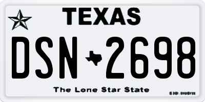 TX license plate DSN2698